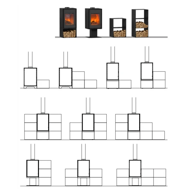 Poêle à bois Domino avec range bûche Poêle à Bois Domino Avec Range Bûche -Top Chaleur poele a bois domino avec range buche assemblage modula 7