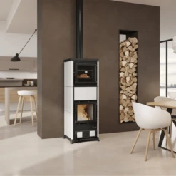 Poêle à Bois Nova Forno Blanc Opaque -Top Chaleur poele a bois nova forno blanc opaque poele a bois nova forno blanc opaque face