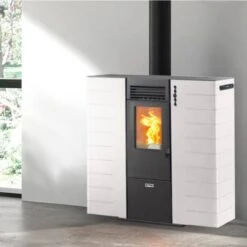 Poêle à Granulés Canalisable Extra Plat Fango 7 Poêle à Granulés Canalisable Extra Plat Fango -Top Chaleur poele a granules canalisable extra plat fango fango blanc 1