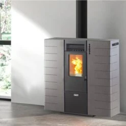 Poêle à Granulés Canalisable Extra Plat Fango 4 Poêle à Granulés Canalisable Extra Plat Fango -Top Chaleur poele a granules canalisable extra plat fango fango gris 1