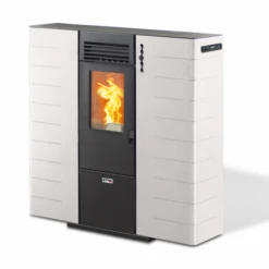 Poêle à Granulés Canalisable Extra Plat Fango 8 Poêle à Granulés Canalisable Extra Plat Fango -Top Chaleur poele a granules canalisable extra plat fango fango ricanto blanc 1