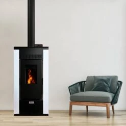 Poêle à Granulés étanche Stella -Top Chaleur poele a granules etanche stella stella blanc